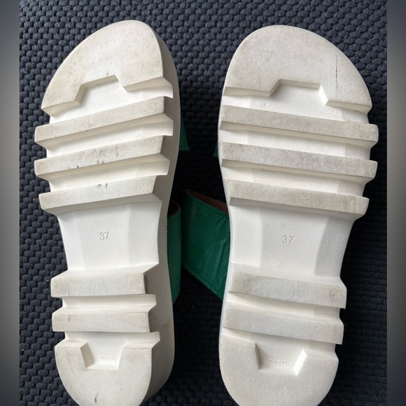 Miz Mooz Peyton two strap buckle leather  sandals  green 37 6 6.5 - Picture 2 of 8